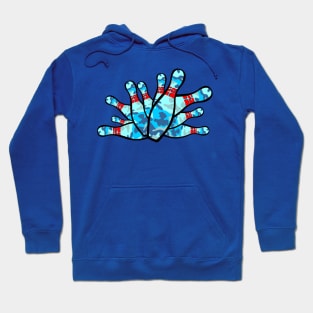 Bowling Blue Camo-Pins Hoodie